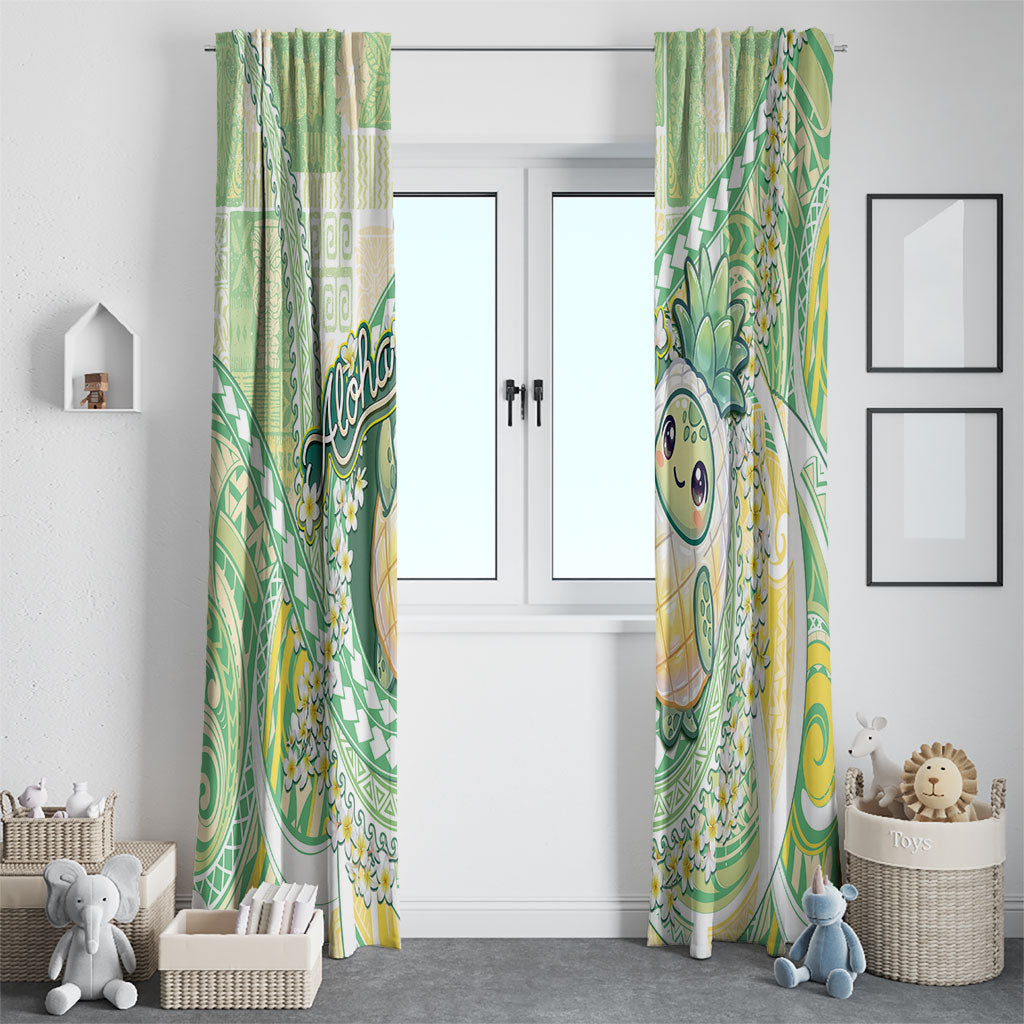 Hawaii Pineapple Window Curtain Cute Cosplay Turtle Plumeria Spiral