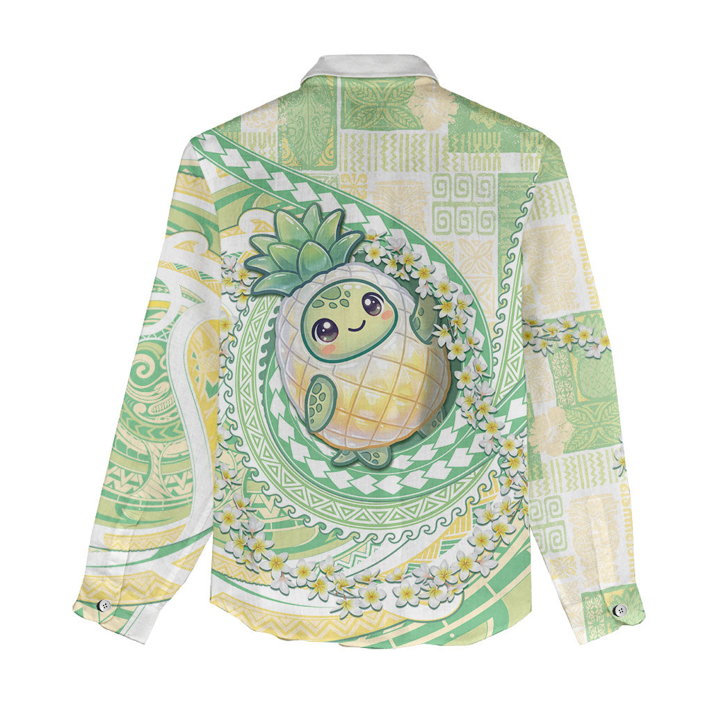 Hawaii Pineapple Women Casual Shirt Cute Cosplay Turtle Plumeria Spiral