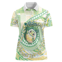Hawaii Pineapple Women Polo Shirt Cute Cosplay Turtle Plumeria Spiral