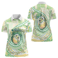 Hawaii Pineapple Women Polo Shirt Cute Cosplay Turtle Plumeria Spiral