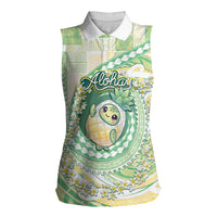 Hawaii Pineapple Women Sleeveless Polo Shirt Cute Cosplay Turtle Plumeria Spiral