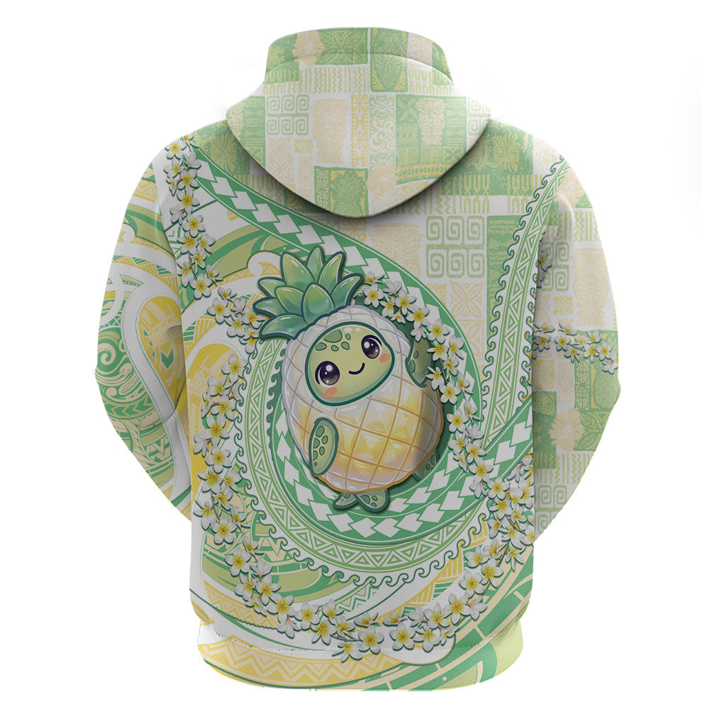 Hawaii Pineapple Zip Hoodie Cute Cosplay Turtle Plumeria Spiral