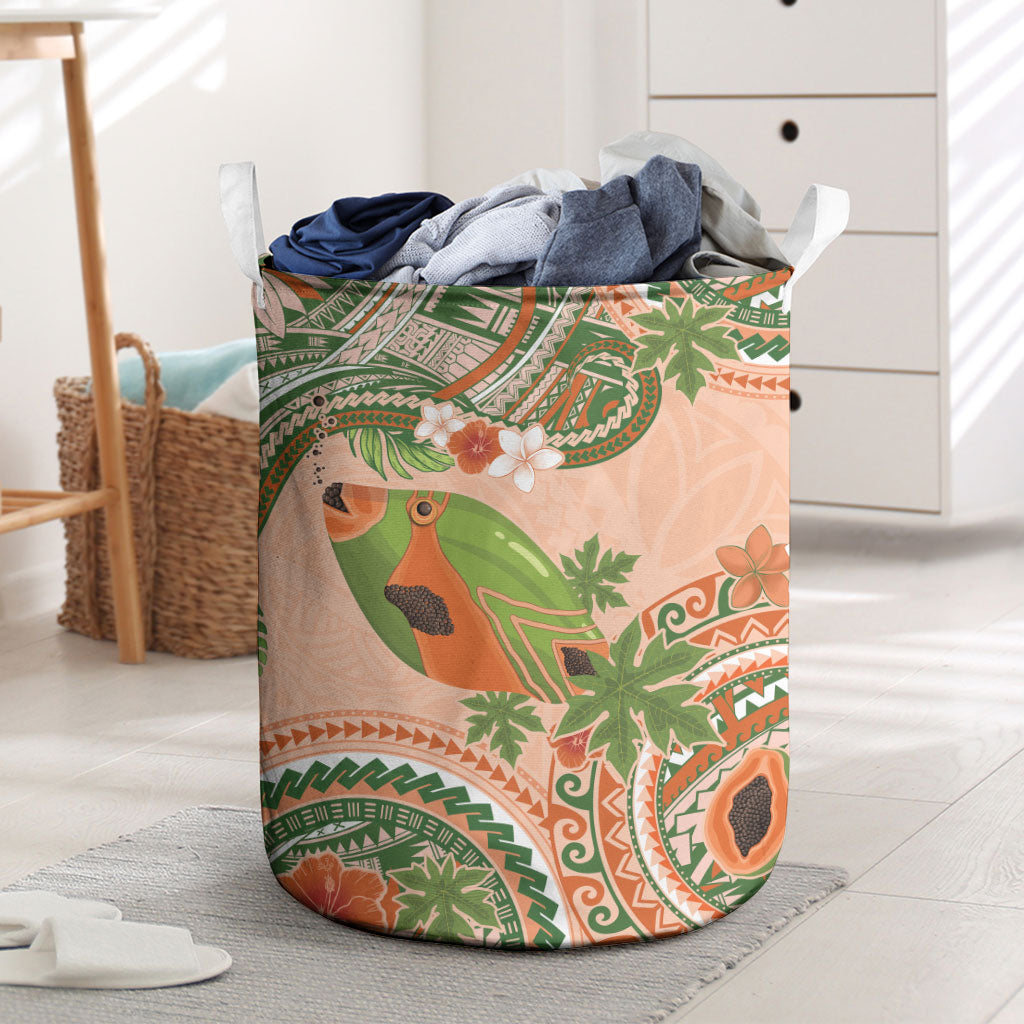 Hawaii Papaya Laundry Basket Cute Cosplay Humuhumu Fish Plumeria Waves