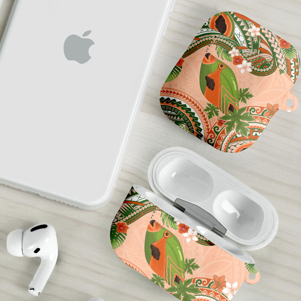 Hawaii Papaya AirPods Case Cute Cosplay Humuhumu Fish Plumeria Waves