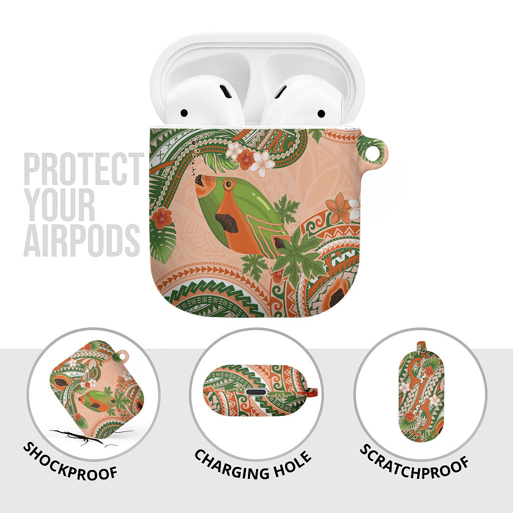Hawaii Papaya AirPods Case Cute Cosplay Humuhumu Fish Plumeria Waves