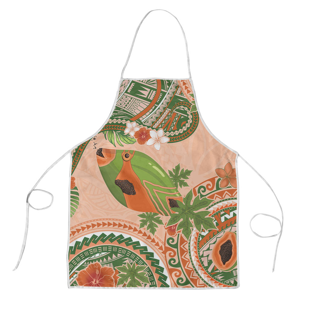 Hawaii Papaya Apron Cute Cosplay Humuhumu Fish Plumeria Waves