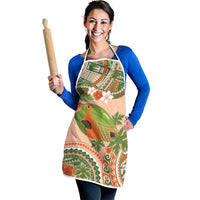 Hawaii Papaya Apron Cute Cosplay Humuhumu Fish Plumeria Waves