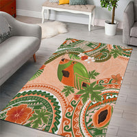 Hawaii Papaya Area Rug Cute Cosplay Humuhumu Fish Plumeria Waves