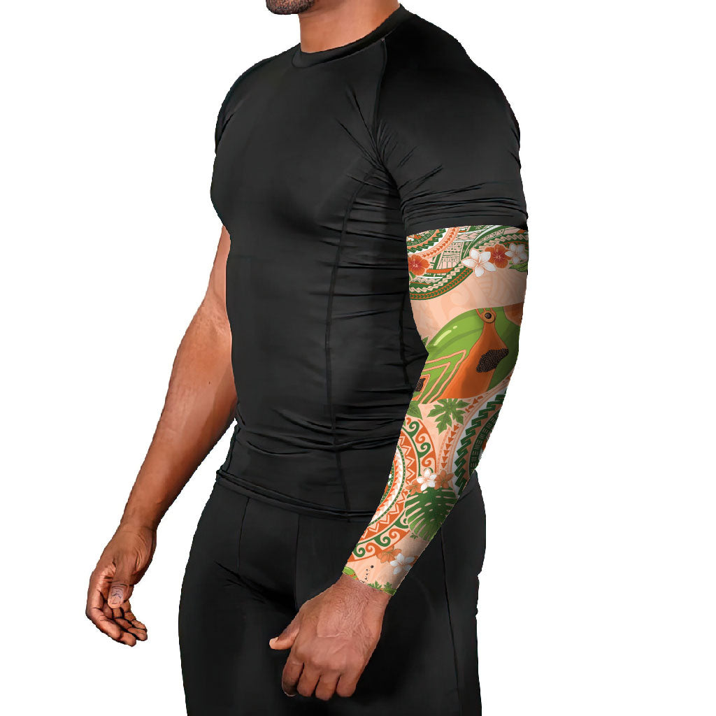 Hawaii Papaya Arm Sleeves Cute Cosplay Humuhumu Fish Plumeria Waves