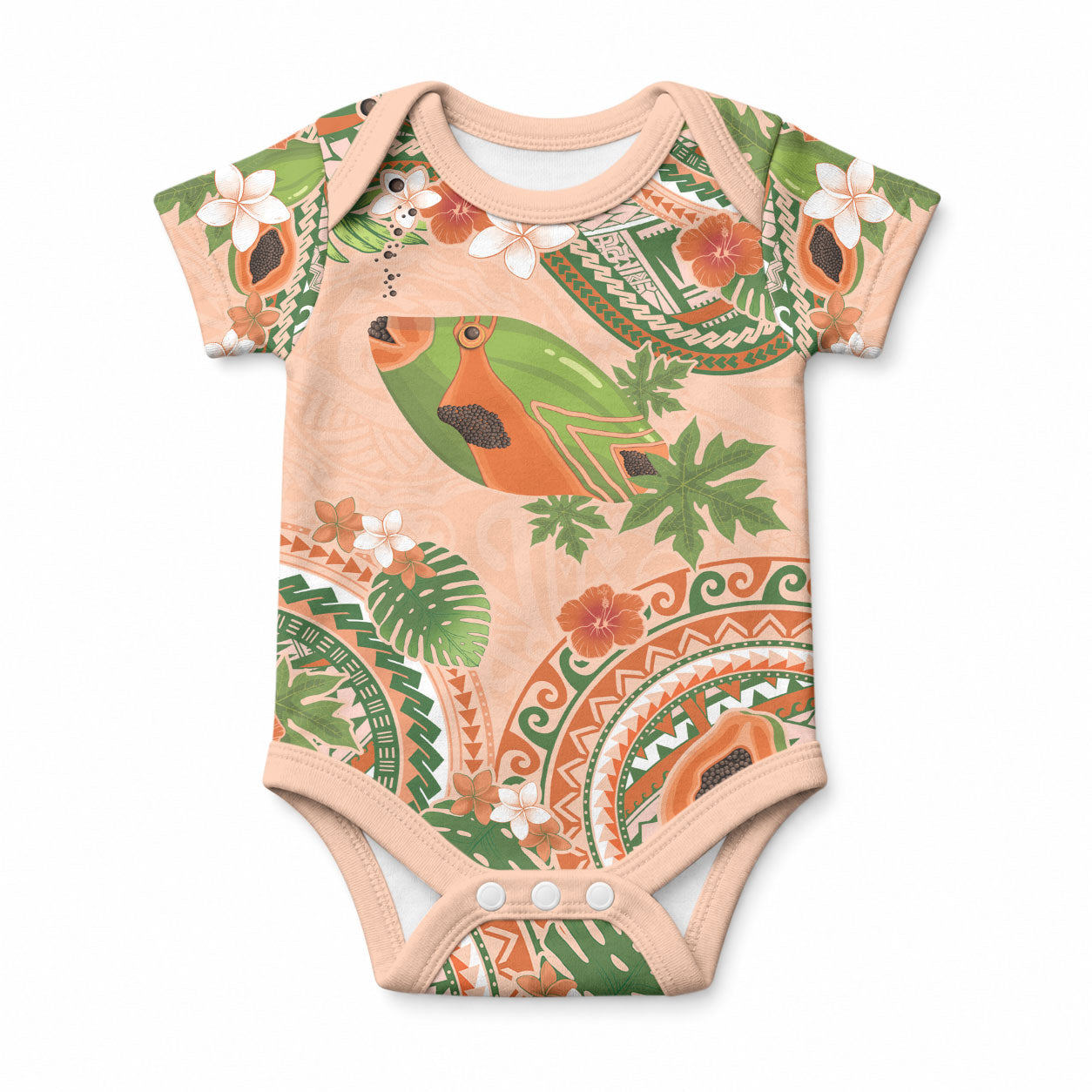 Hawaii Papaya Baby Onesie Cute Cosplay Humuhumu Fish Plumeria Waves