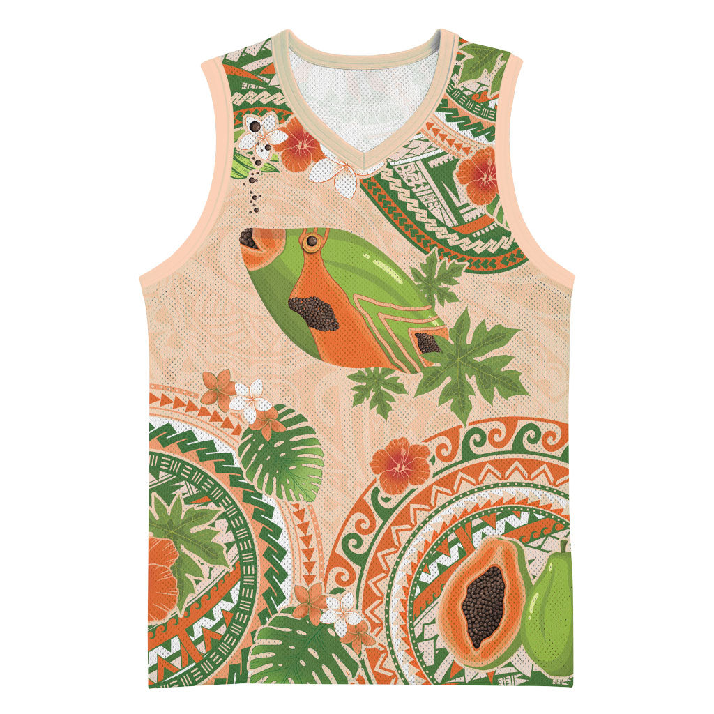 Hawaii Papaya Basketball Jersey Cute Cosplay Humuhumu Fish Plumeria Waves