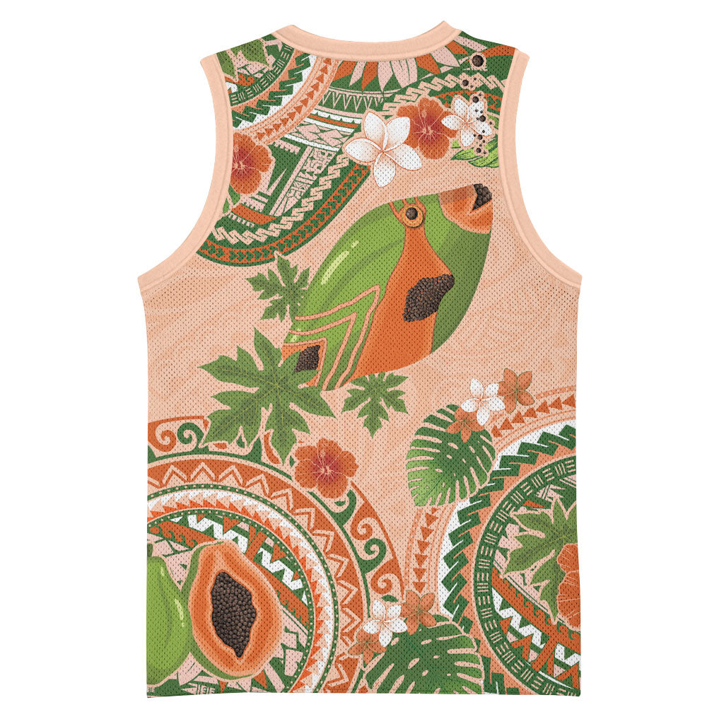 Hawaii Papaya Basketball Jersey Cute Cosplay Humuhumu Fish Plumeria Waves