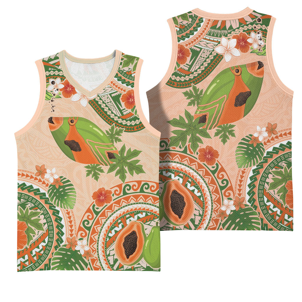 Hawaii Papaya Basketball Jersey Cute Cosplay Humuhumu Fish Plumeria Waves