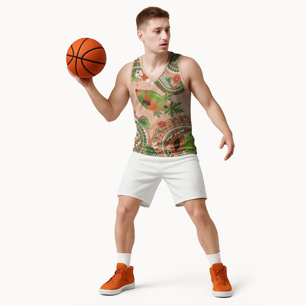 Hawaii Papaya Basketball Jersey Cute Cosplay Humuhumu Fish Plumeria Waves