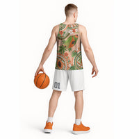 Hawaii Papaya Basketball Jersey Cute Cosplay Humuhumu Fish Plumeria Waves