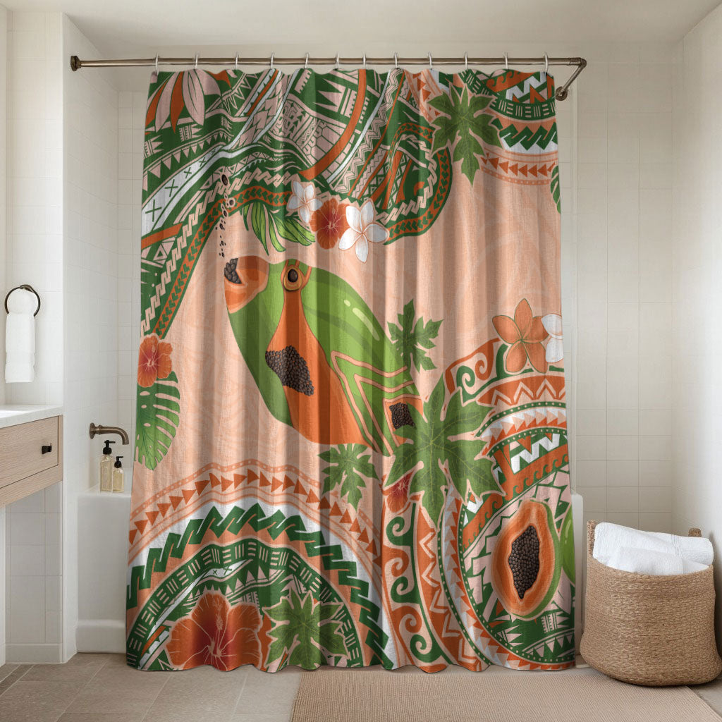 Hawaii Papaya Bathroom Set Cute Cosplay Humuhumu Fish Plumeria Waves
