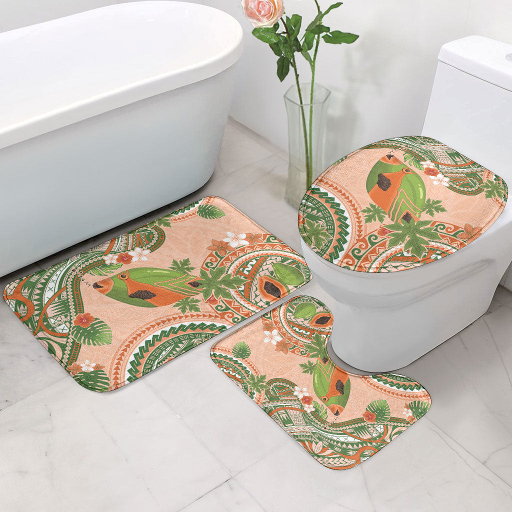 Hawaii Papaya Bathroom Set Cute Cosplay Humuhumu Fish Plumeria Waves