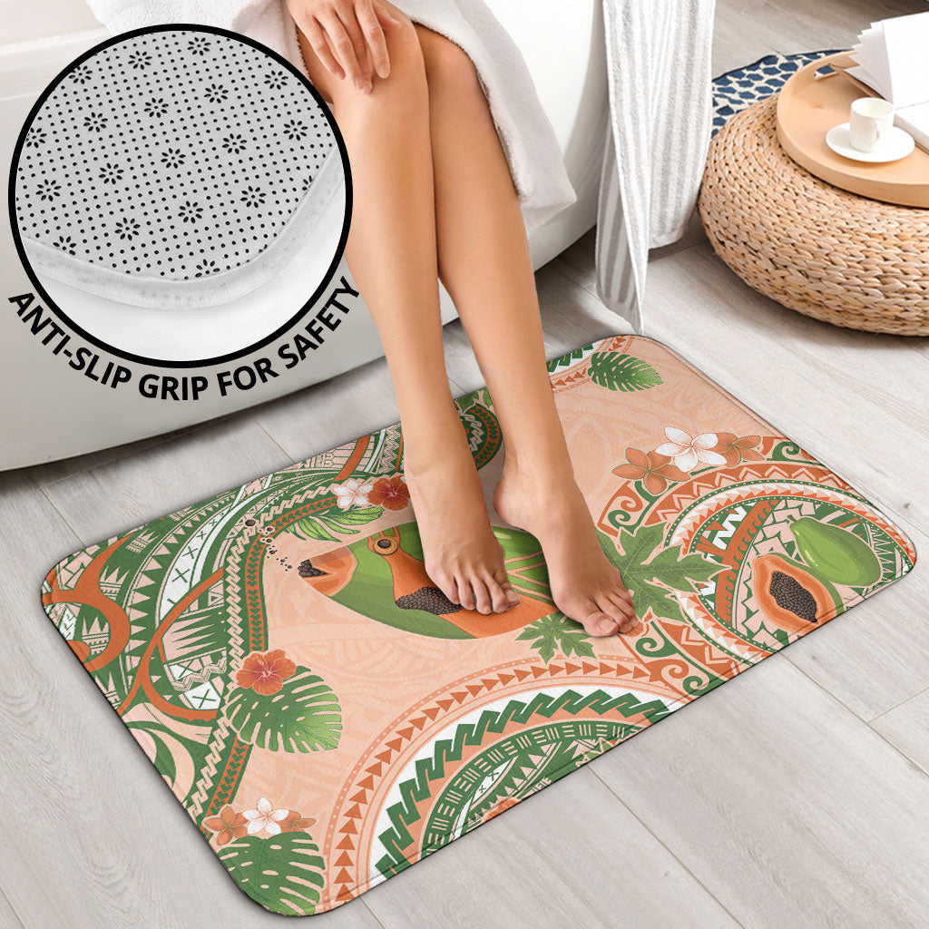 Hawaii Papaya Bathroom Set Cute Cosplay Humuhumu Fish Plumeria Waves