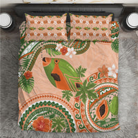 Hawaii Papaya Bedding Set Cute Cosplay Humuhumu Fish Plumeria Waves