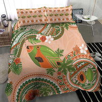 Hawaii Papaya Bedding Set Cute Cosplay Humuhumu Fish Plumeria Waves