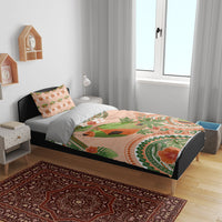 Hawaii Papaya Bedding Set Cute Cosplay Humuhumu Fish Plumeria Waves