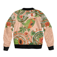 Hawaii Papaya Bomber Jacket Cute Cosplay Humuhumu Fish Plumeria Waves