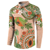 Hawaii Papaya Button Sweatshirt Cute Cosplay Humuhumu Fish Plumeria Waves