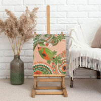 Hawaii Papaya Canvas Wall Art Cute Cosplay Humuhumu Fish Plumeria Waves