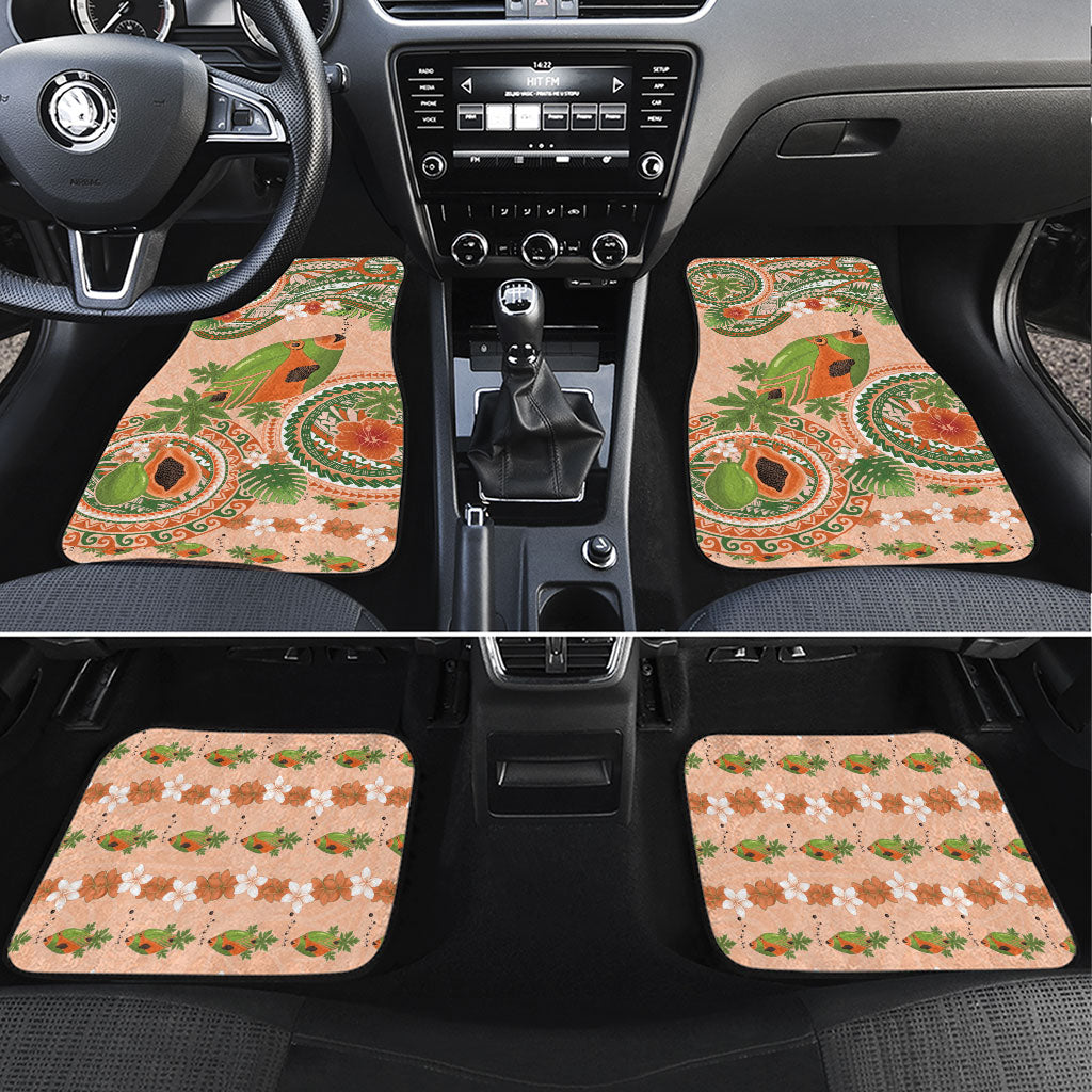 Hawaii Papaya Car Mats Cute Cosplay Humuhumu Fish Plumeria Waves