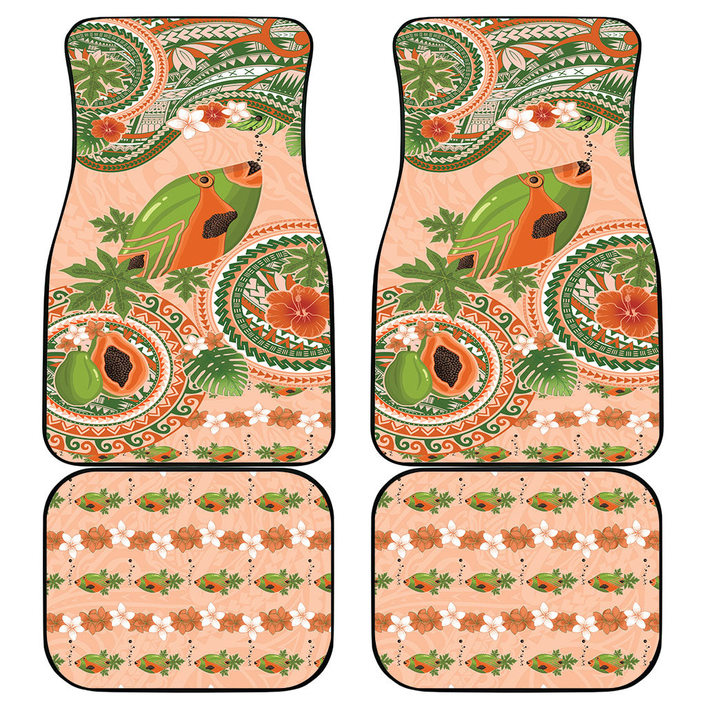 Hawaii Papaya Car Mats Cute Cosplay Humuhumu Fish Plumeria Waves