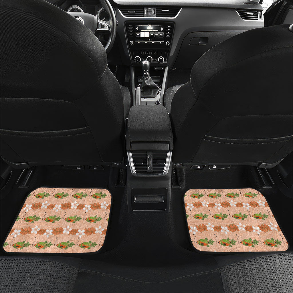 Hawaii Papaya Car Mats Cute Cosplay Humuhumu Fish Plumeria Waves
