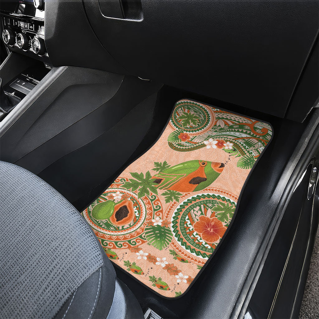 Hawaii Papaya Car Mats Cute Cosplay Humuhumu Fish Plumeria Waves