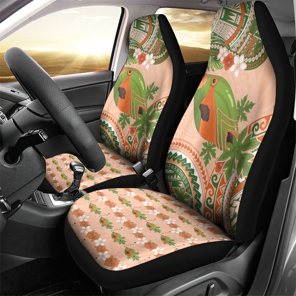 Hawaii Papaya Car Seat Cover Cute Cosplay Humuhumu Fish Plumeria Waves