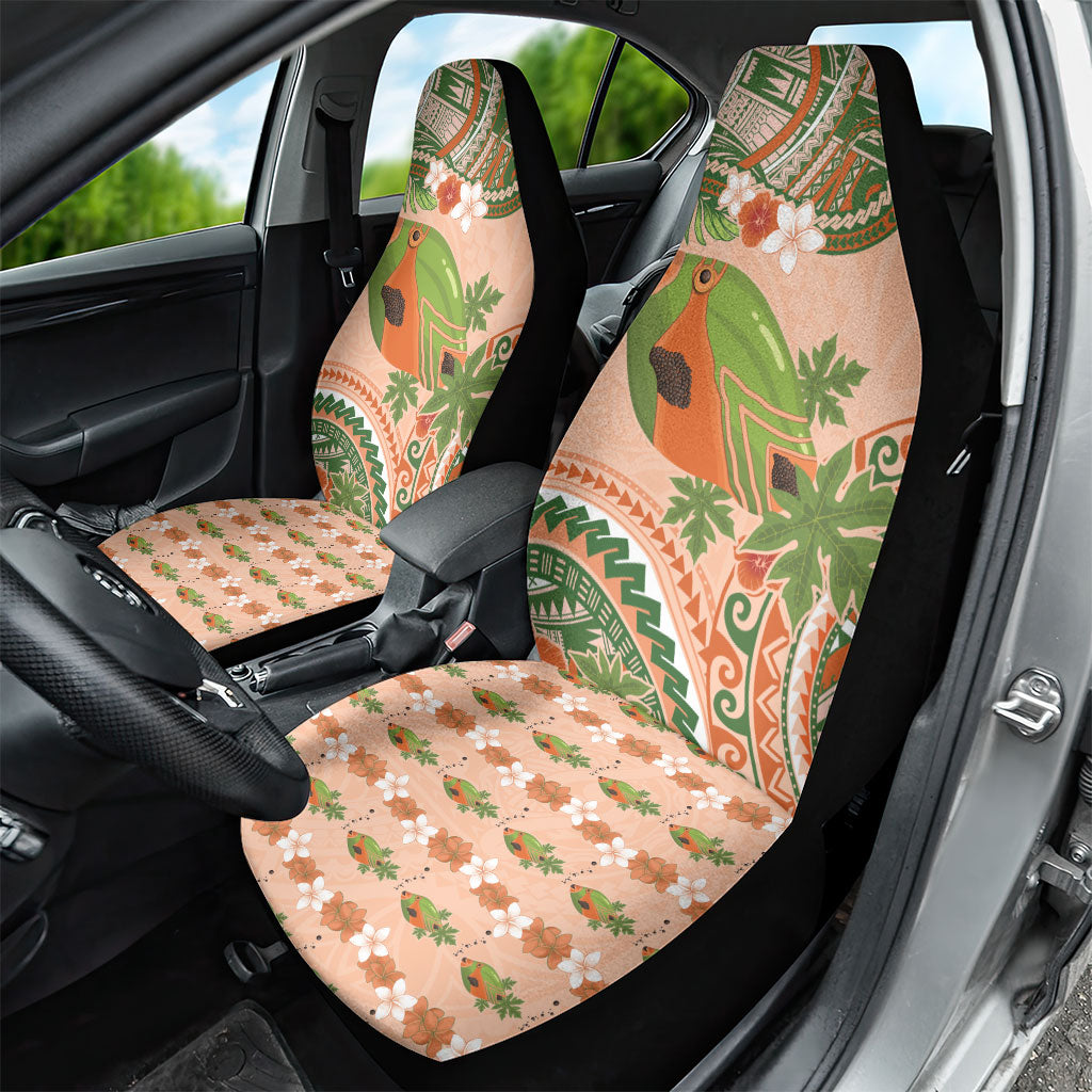 Hawaii Papaya Car Seat Cover Cute Cosplay Humuhumu Fish Plumeria Waves
