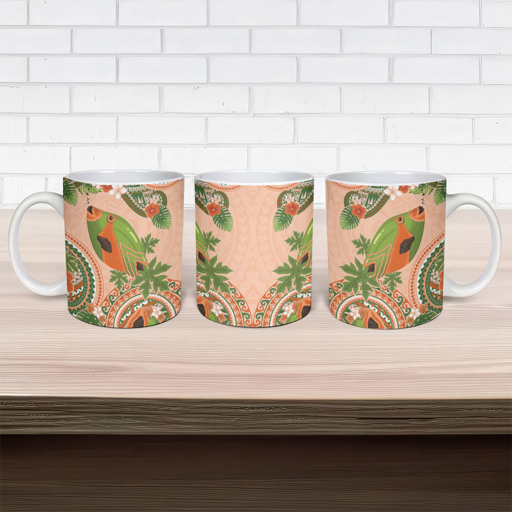 Hawaii Papaya Ceramic Mug Cute Cosplay Humuhumu Fish Plumeria Waves