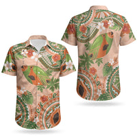 Hawaii Papaya Couples Matching Off The Shoulder Long Sleeve Dress and Hawaiian Shirt Cute Cosplay Humuhumu Fish Plumeria Waves