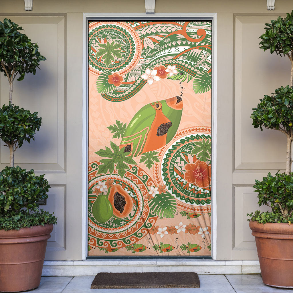 Hawaii Papaya Door Cover Cute Cosplay Humuhumu Fish Plumeria Waves