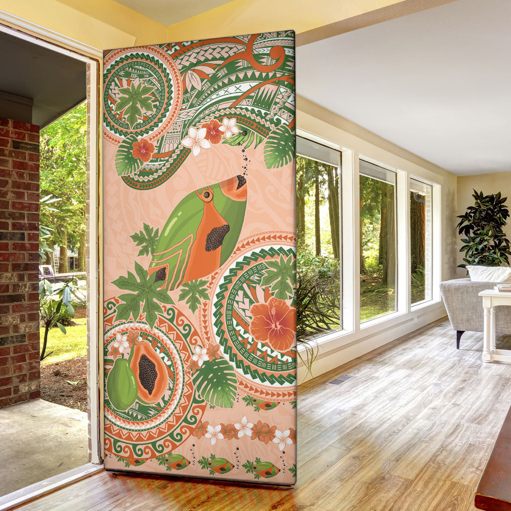 Hawaii Papaya Door Cover Cute Cosplay Humuhumu Fish Plumeria Waves