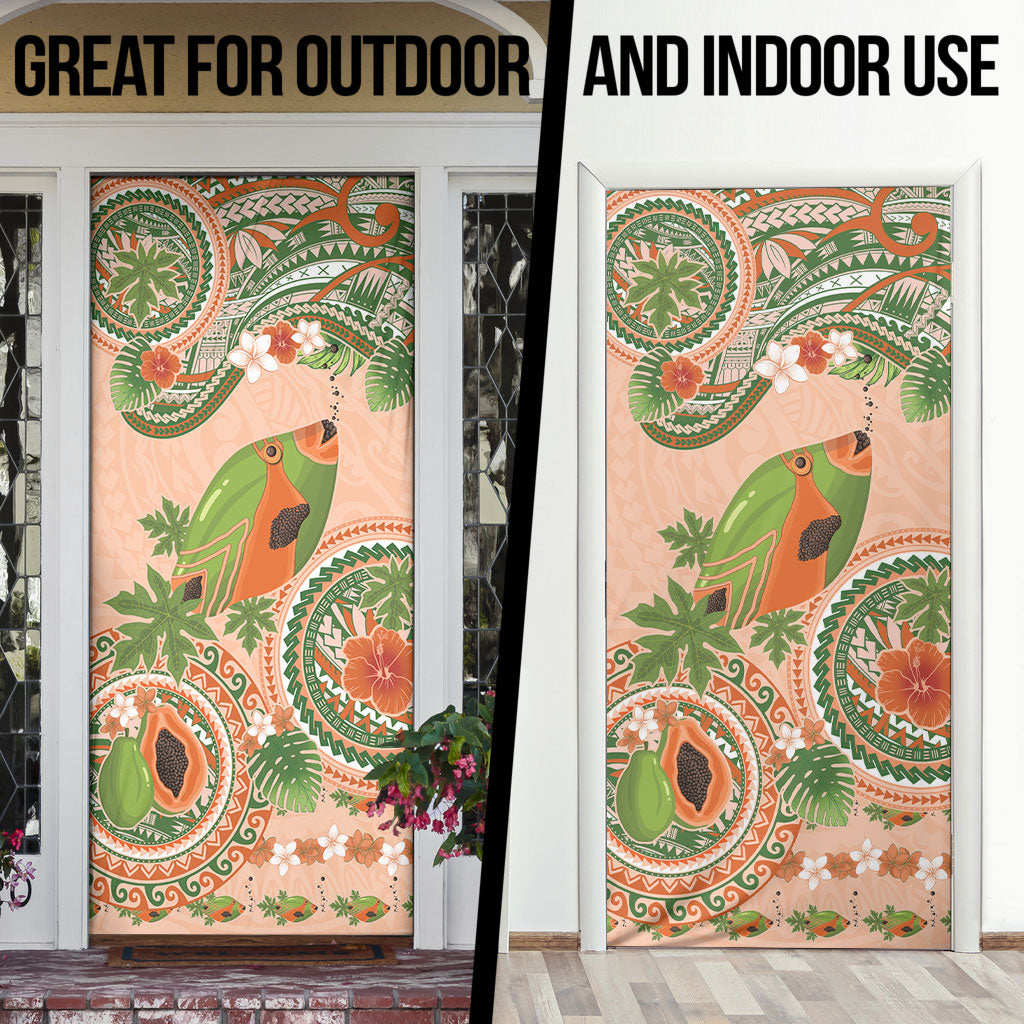 Hawaii Papaya Door Cover Cute Cosplay Humuhumu Fish Plumeria Waves