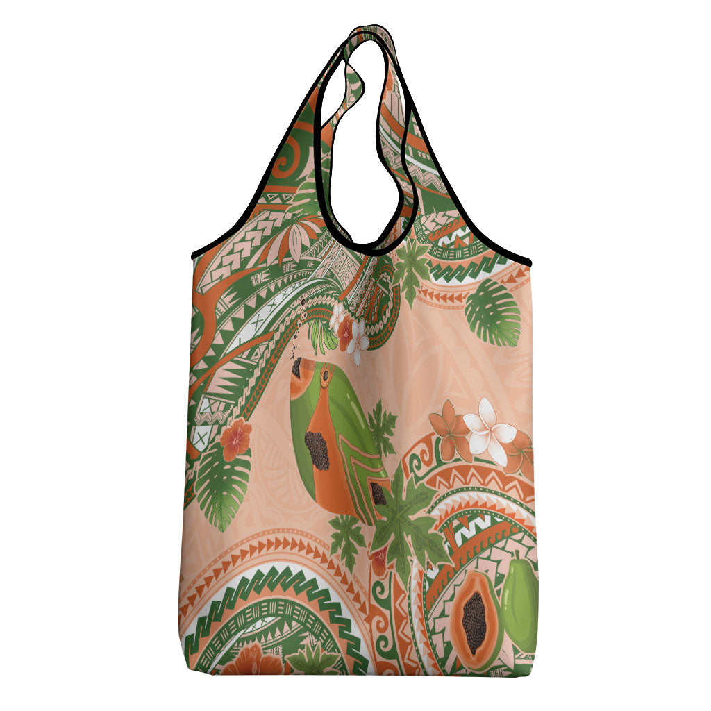 Hawaii Papaya Grocery Bag Cute Cosplay Humuhumu Fish Plumeria Waves