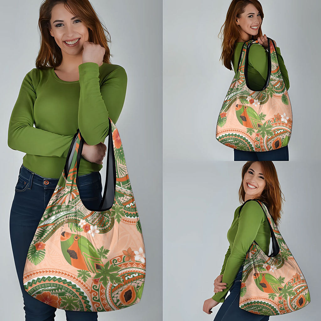Hawaii Papaya Grocery Bag Cute Cosplay Humuhumu Fish Plumeria Waves