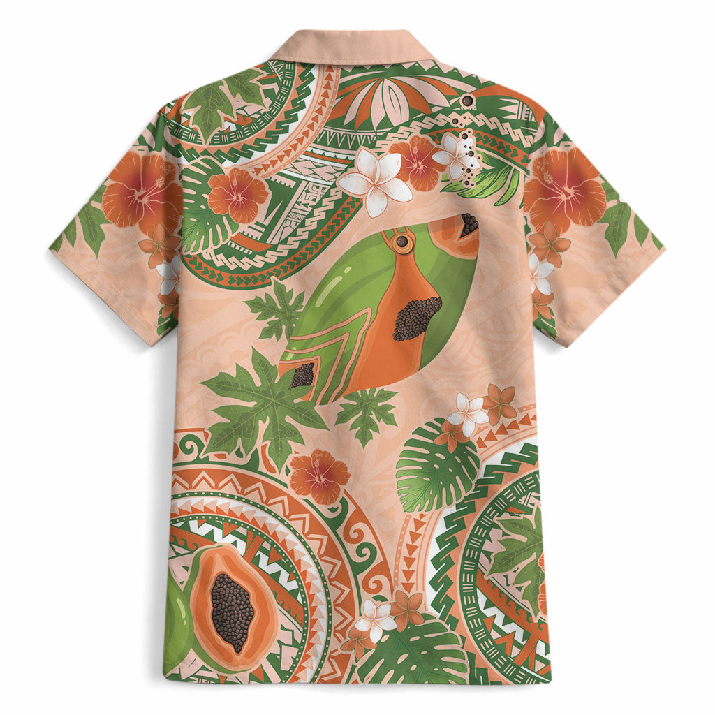 Hawaii Papaya Hawaiian Shirt Cute Cosplay Humuhumu Fish Plumeria Waves