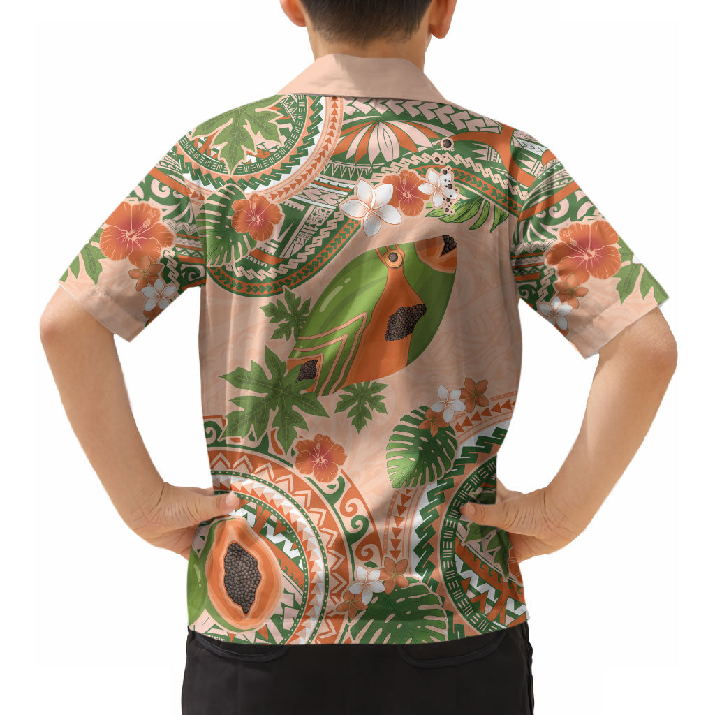 Hawaii Papaya Hawaiian Shirt Cute Cosplay Humuhumu Fish Plumeria Waves