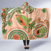 Hawaii Papaya Hooded Blanket Cute Cosplay Humuhumu Fish Plumeria Waves