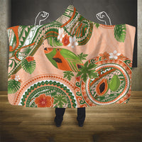 Hawaii Papaya Hooded Blanket Cute Cosplay Humuhumu Fish Plumeria Waves