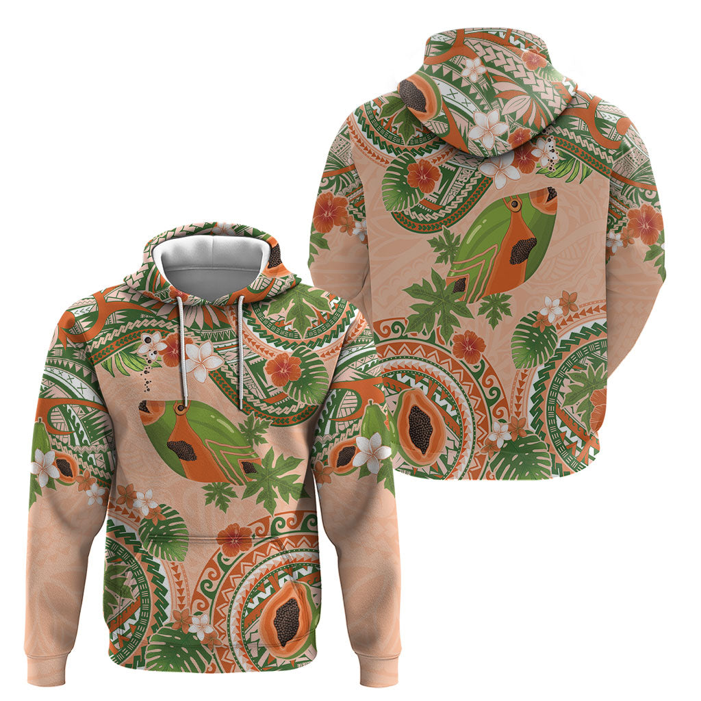 Hawaii Papaya Hoodie Cute Cosplay Humuhumu Fish Plumeria Waves