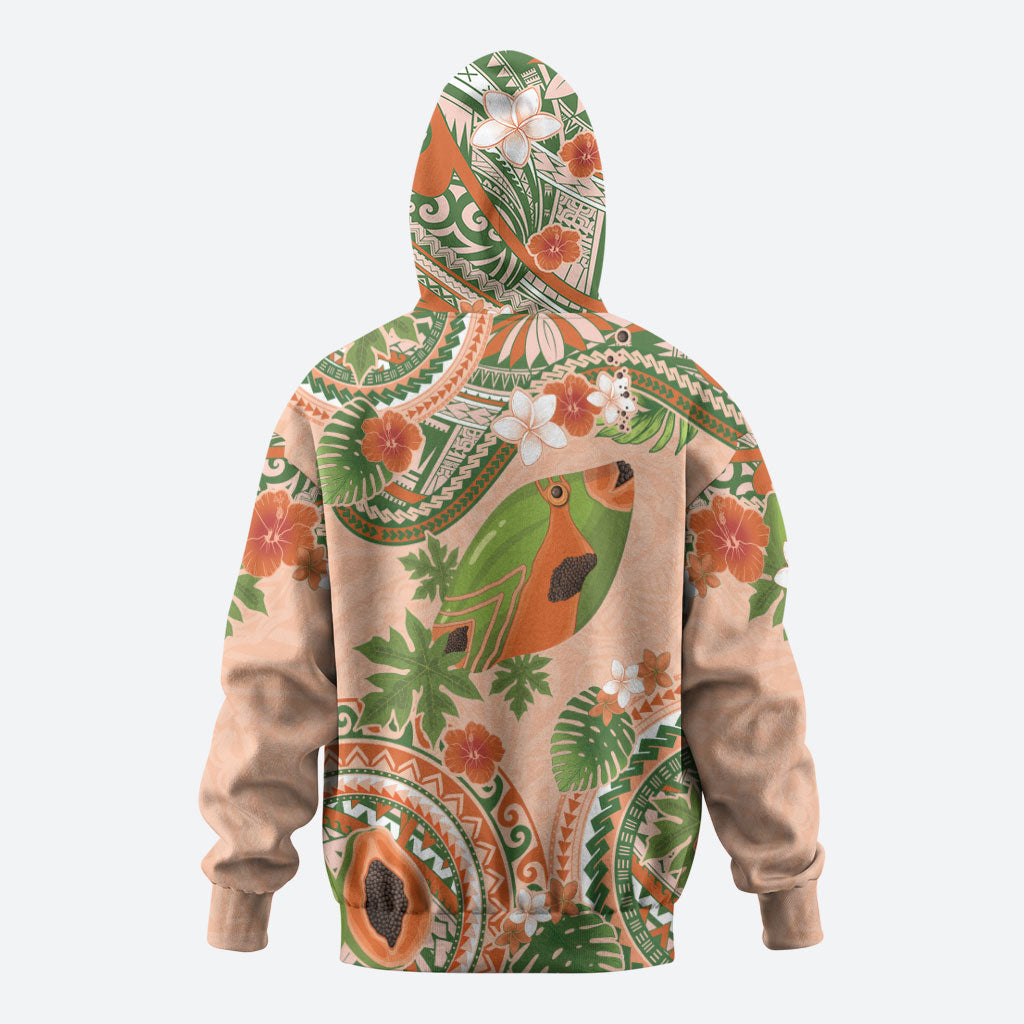 Hawaii Papaya Hoodie Cute Cosplay Humuhumu Fish Plumeria Waves