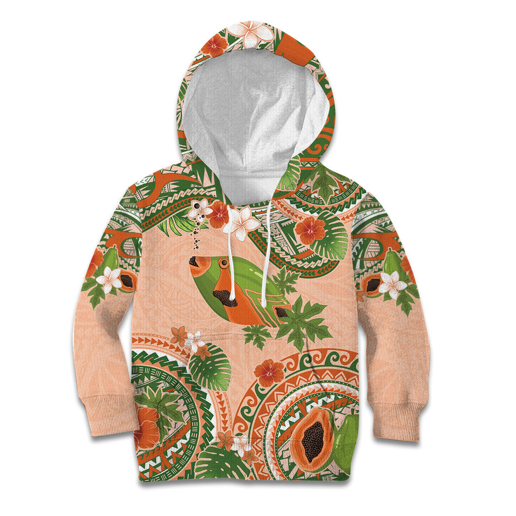 Hawaii Papaya Kid Hoodie Cute Cosplay Humuhumu Fish Plumeria Waves