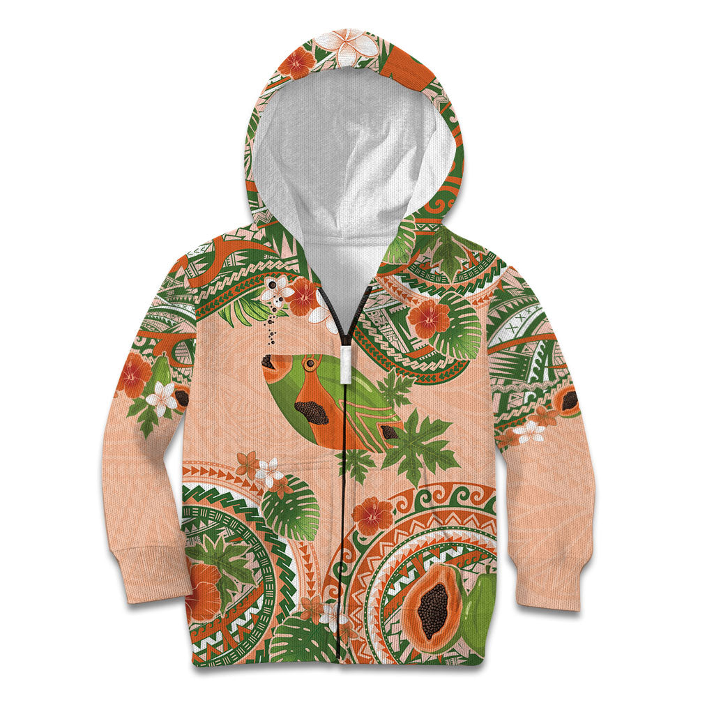 Hawaii Papaya Kid Hoodie Cute Cosplay Humuhumu Fish Plumeria Waves