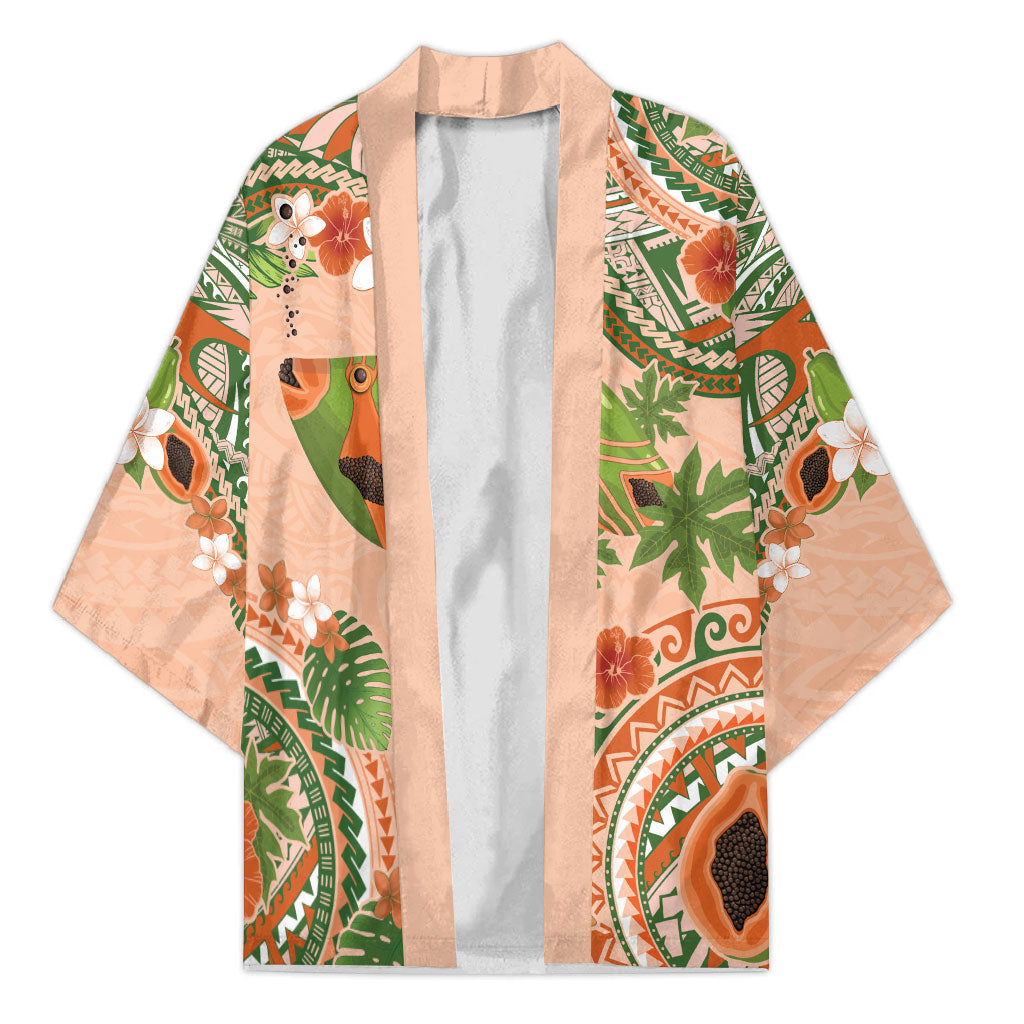 Hawaii Papaya Kimono Cute Cosplay Humuhumu Fish Plumeria Waves